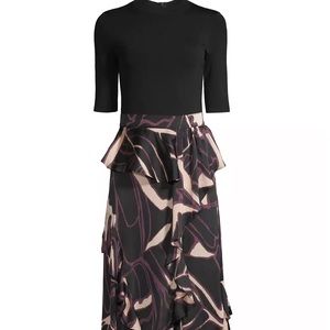Ted Baker Women's Ruffled Midi Dress Worm one time -size 5 equal to a 12/14.